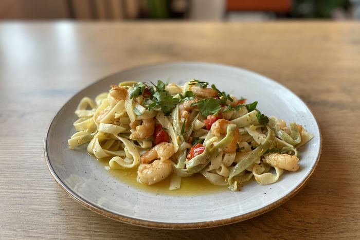 Tagliatelle mit Garnelen